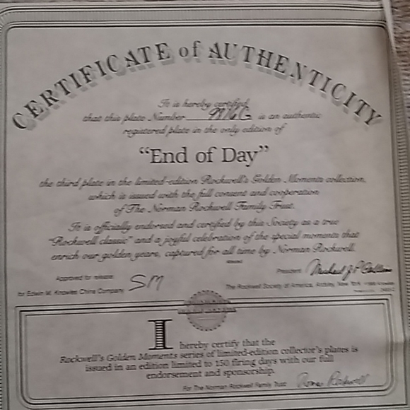 Norman Rockwell collector's plate by Knowles with certificate of authenticity - Picture 4 of 7